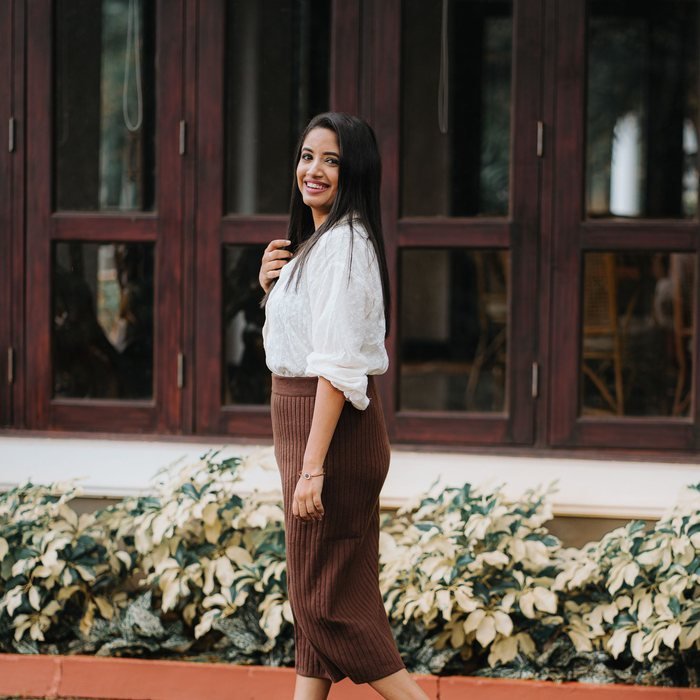 A customer photograph of Marlowe wool coat