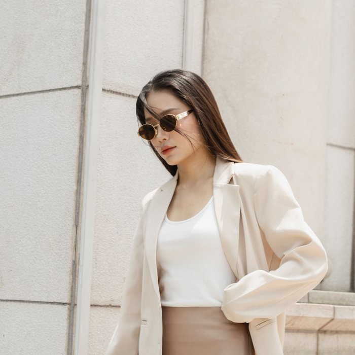 A customer photograph of Fold merino sweater